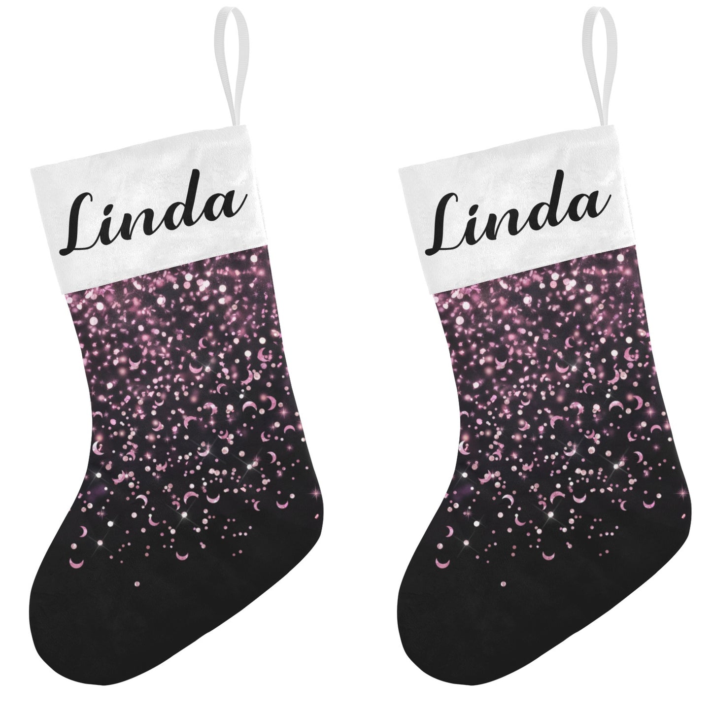 Black Christmas Stocking Custom Name Christmas Socks Gift