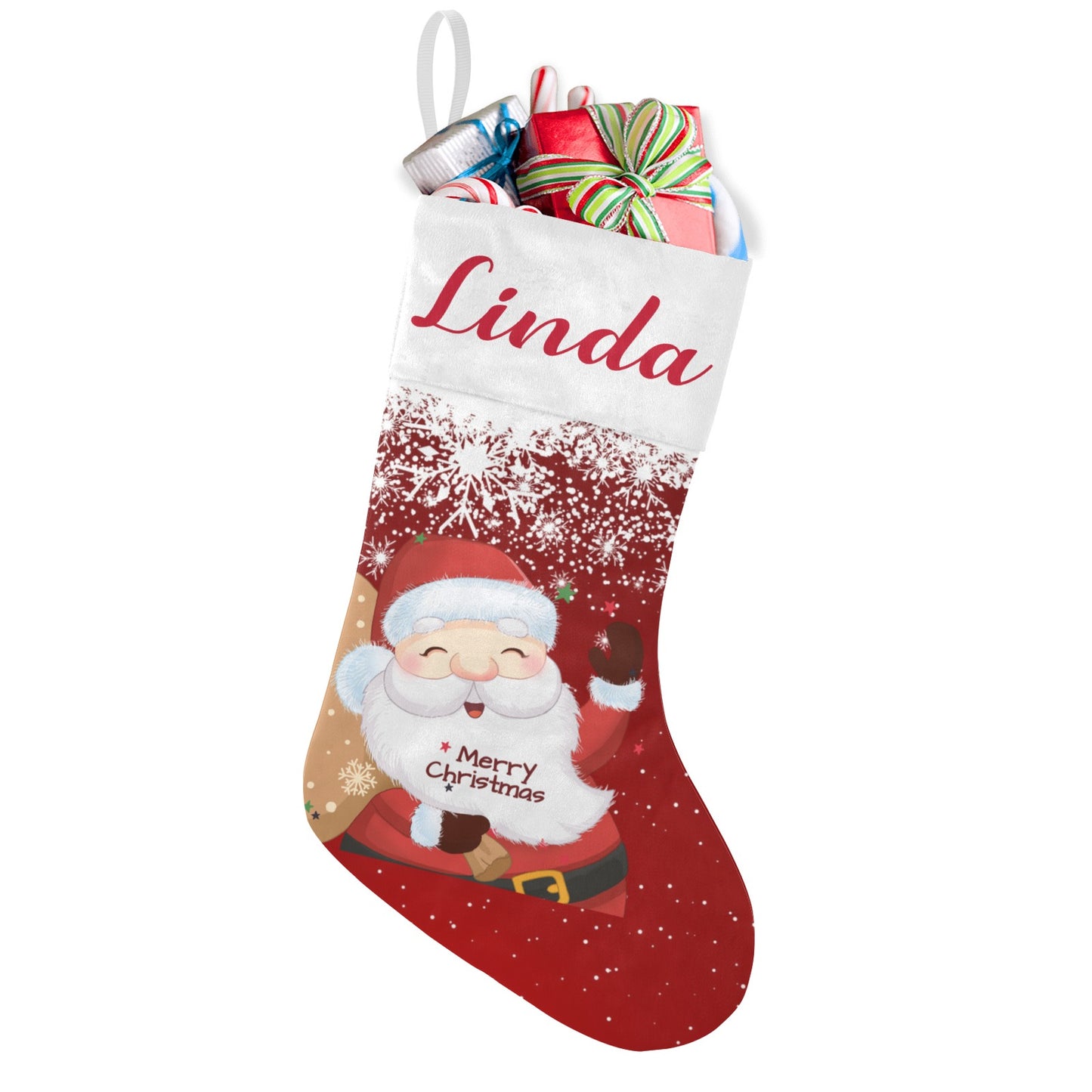 Santa Claus Christmas Stocking Custom Name Christmas Socks Gift