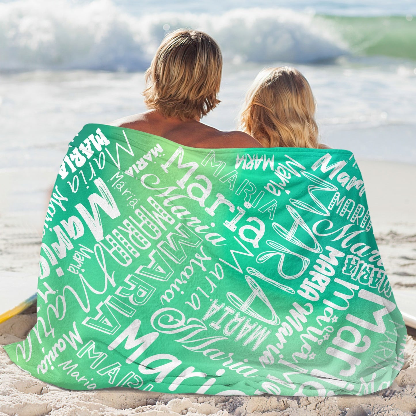 Green Flannel Blanket Name Blanket Personalized Blanket for Adult Kids Flannel Customize Throw Blanket Custom