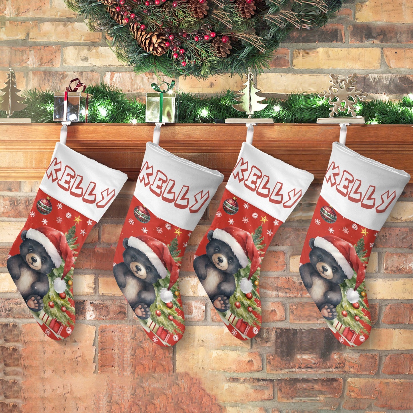 Christmas Black Brea Christmas Stocking Custom Name Santa Socks Gift