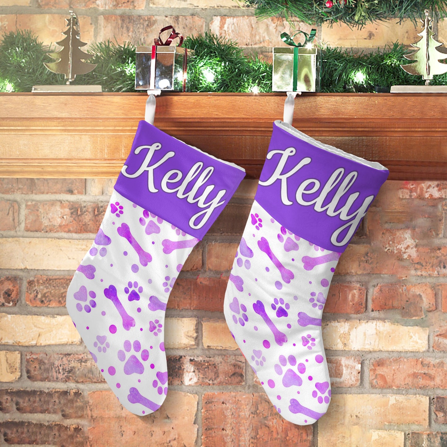 Bone Christmas Stocking Custom Name Santa Socks Gift