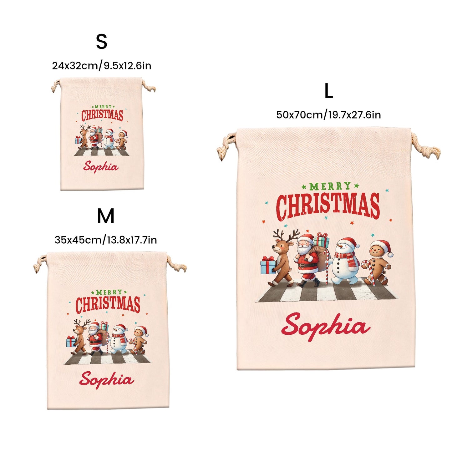 alphabet Christmas Gift Bag Personalized Christmas Wrapping Gift Bags