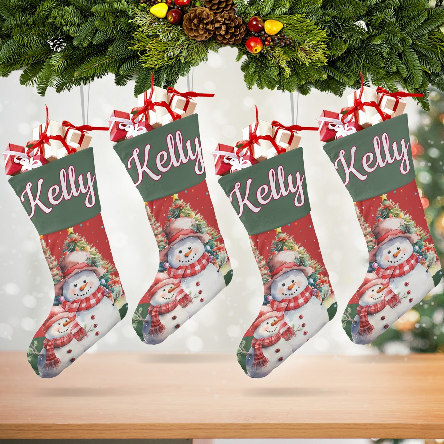 Ball Christmas Stocking Custom Name Santa Socks Gift