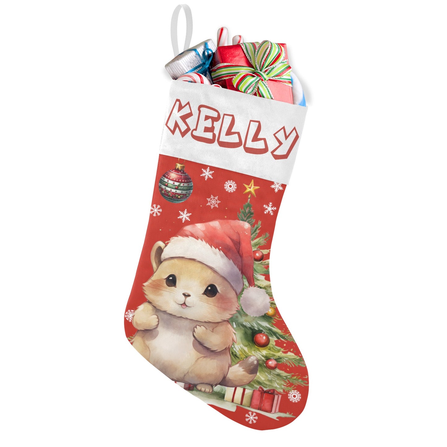 Christmas Small Hamster Christmas Stocking Custom Name Santa Socks Gift