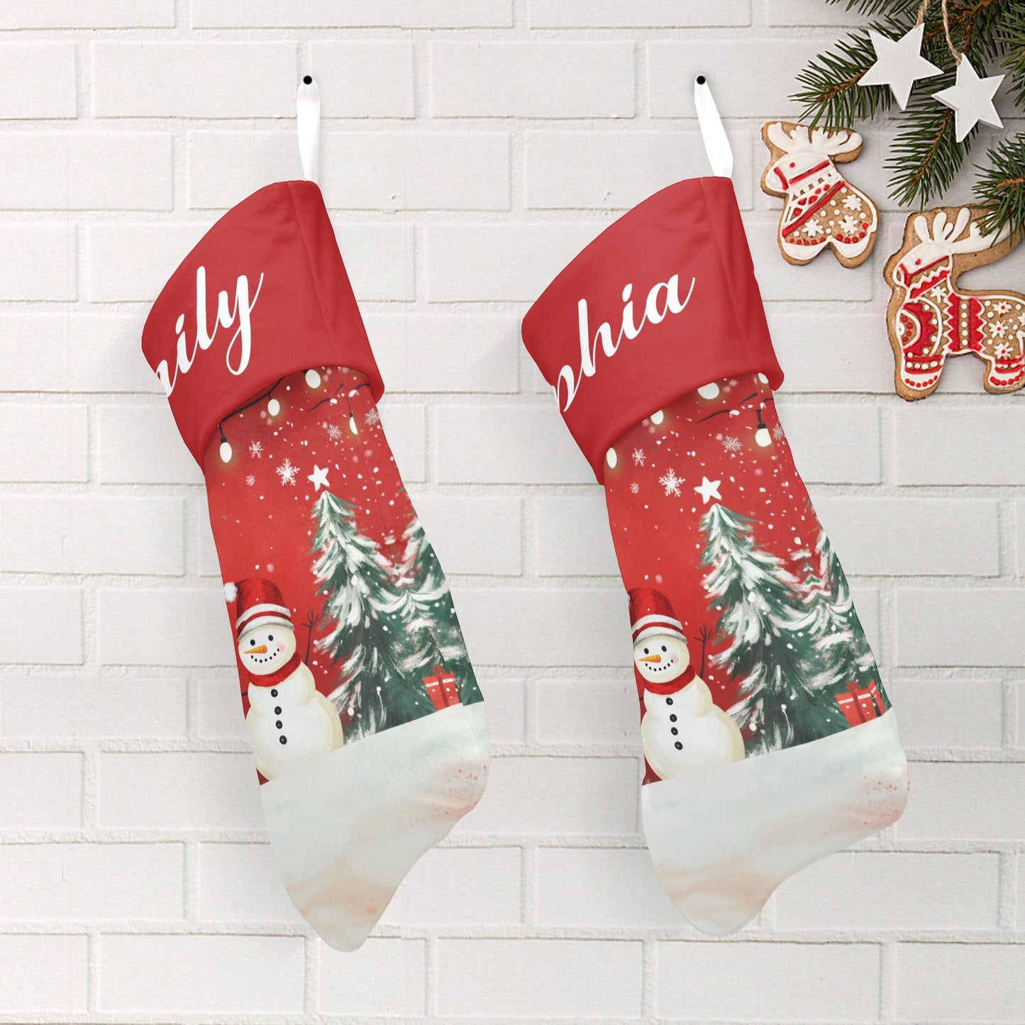 Christmas Snowman Christmas Stocking Custom Name Christmas Socks Gift