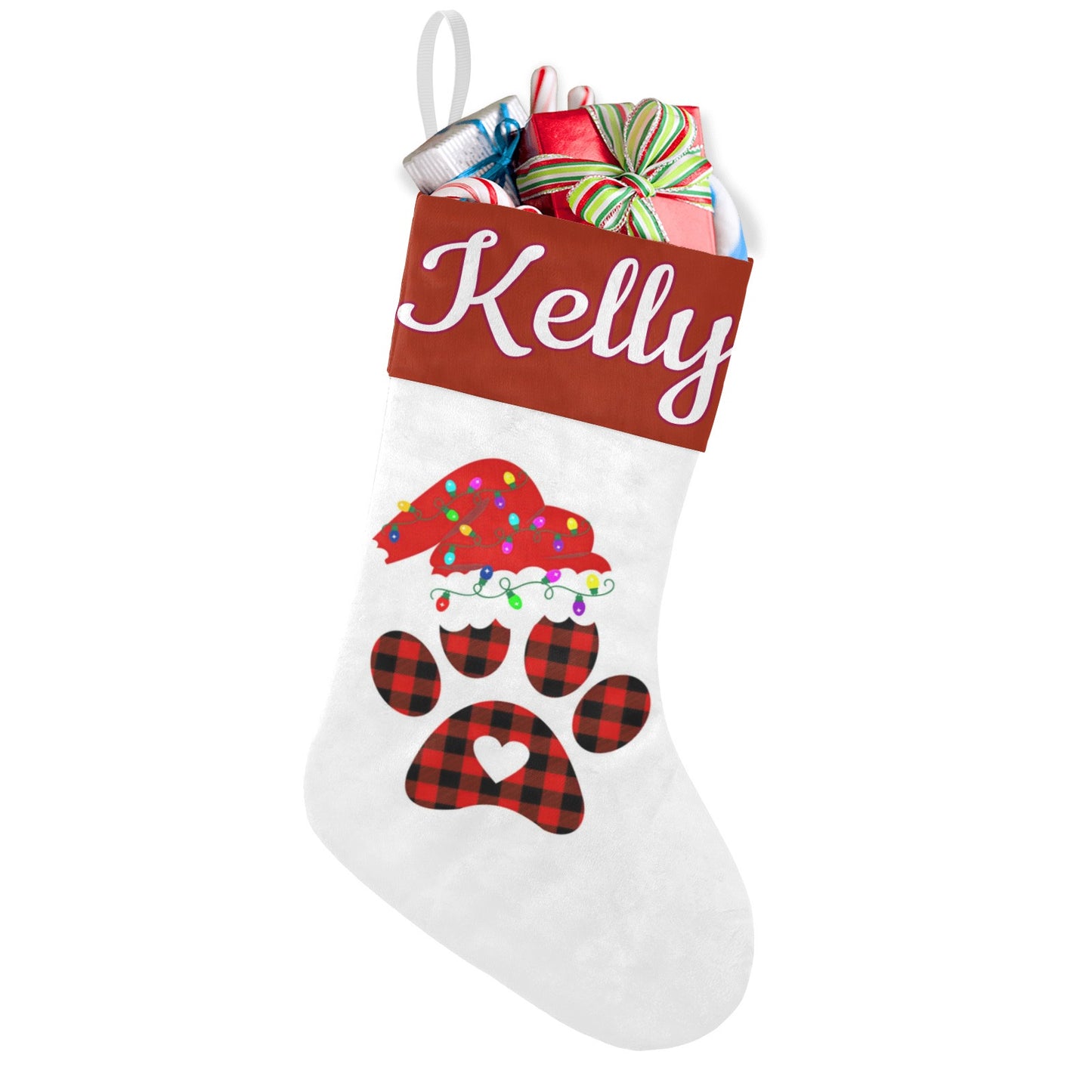 Santa's Hat Christmas Stocking Custom Name Santa Socks Gift