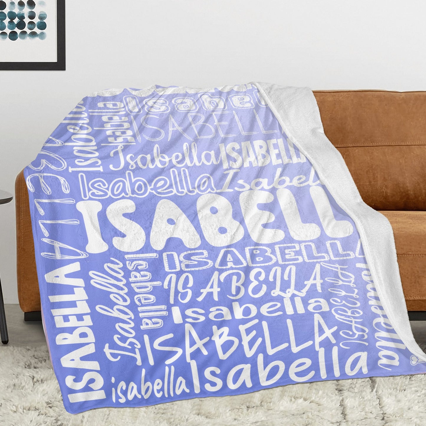 Gradient Purple Flannel Blanket Name Blanket Personalized Blanket for Adult Kids Flannel Customize Throw Blanket Custom