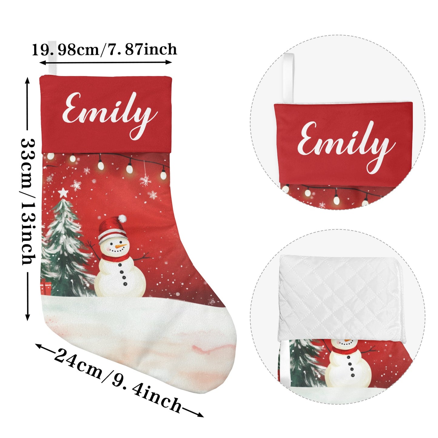 Christmas Snowman Christmas Stocking Custom Name Christmas Socks Gift