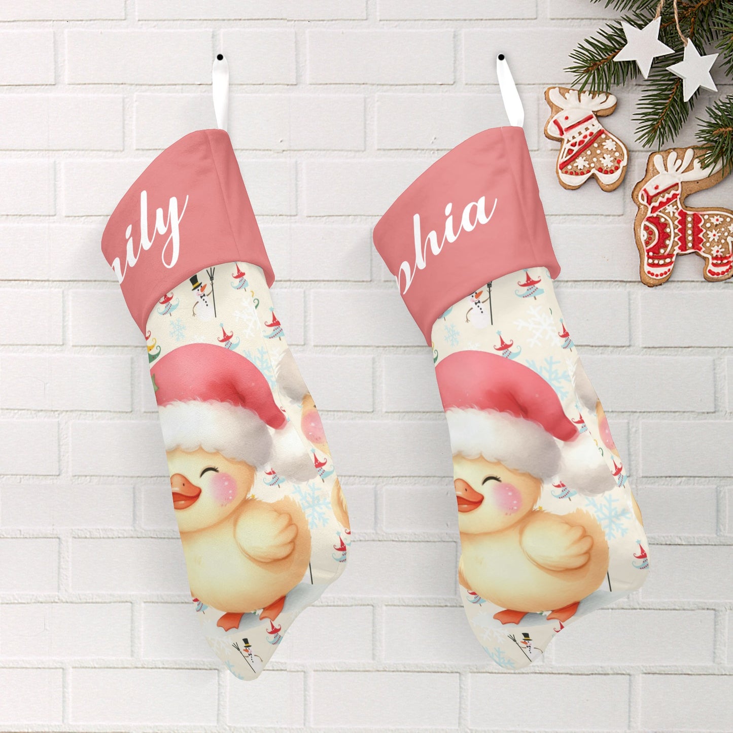 Christmas Duck Christmas Stocking Custom Name Christmas Socks Gift