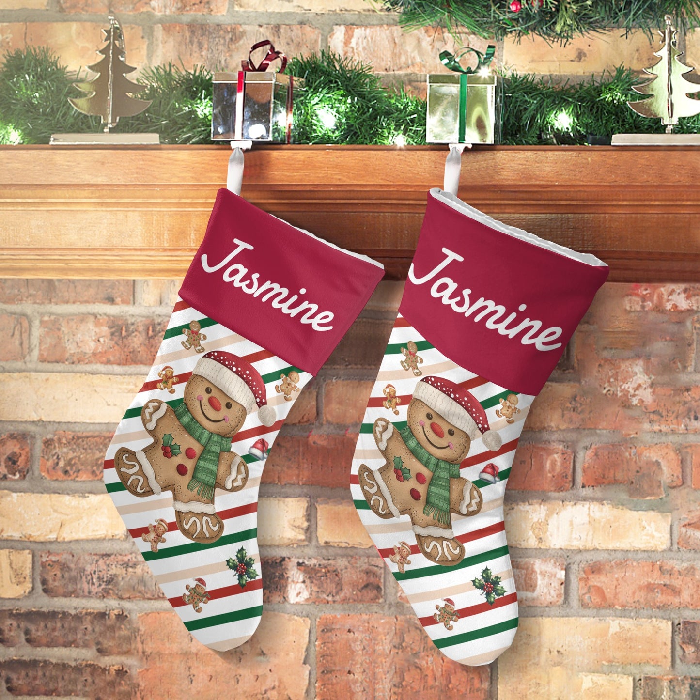 Bear Christmas Stocking Custom Name Santa Socks Gift