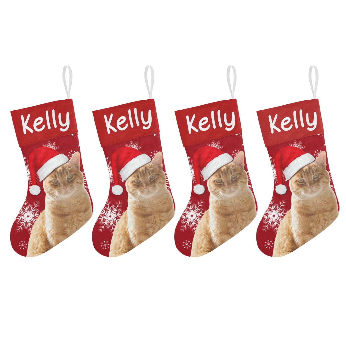 cat-live Christmas Stocking Custom Name Santa Socks Gift
