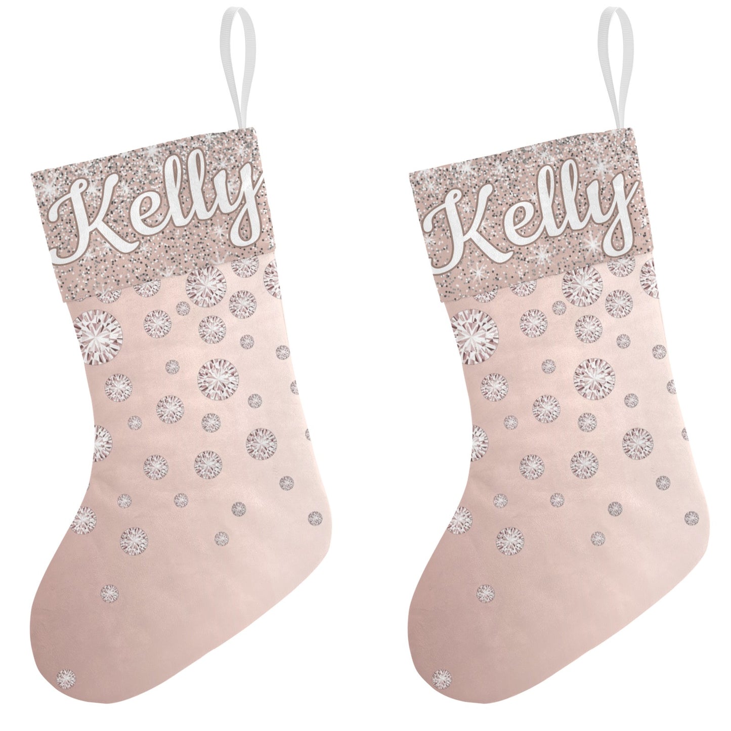 Diamond Christmas Stocking Custom Name Santa Socks Gift
