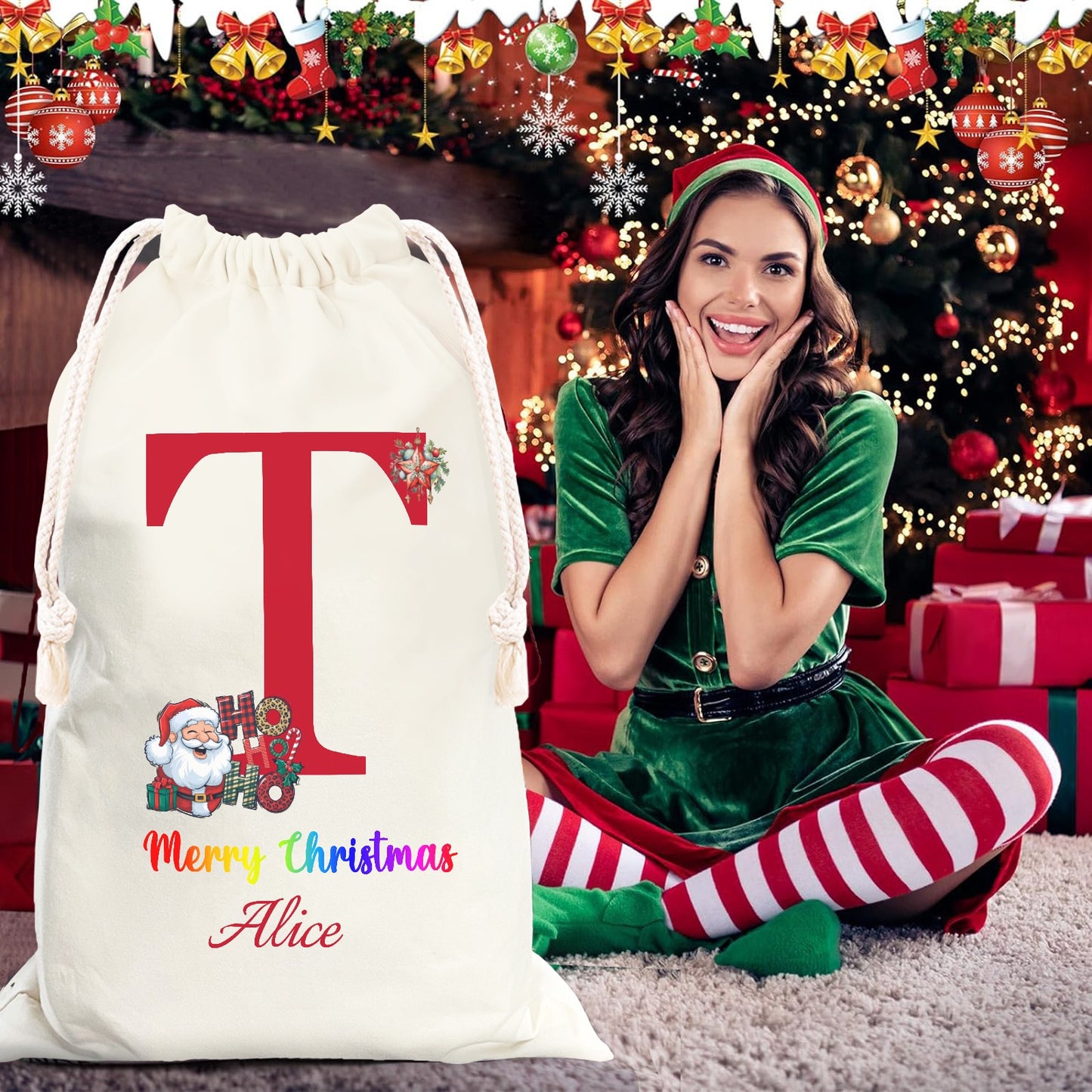 Christmas objects T Christmas Gift Bag 2024 Christmas Best Gift for Children