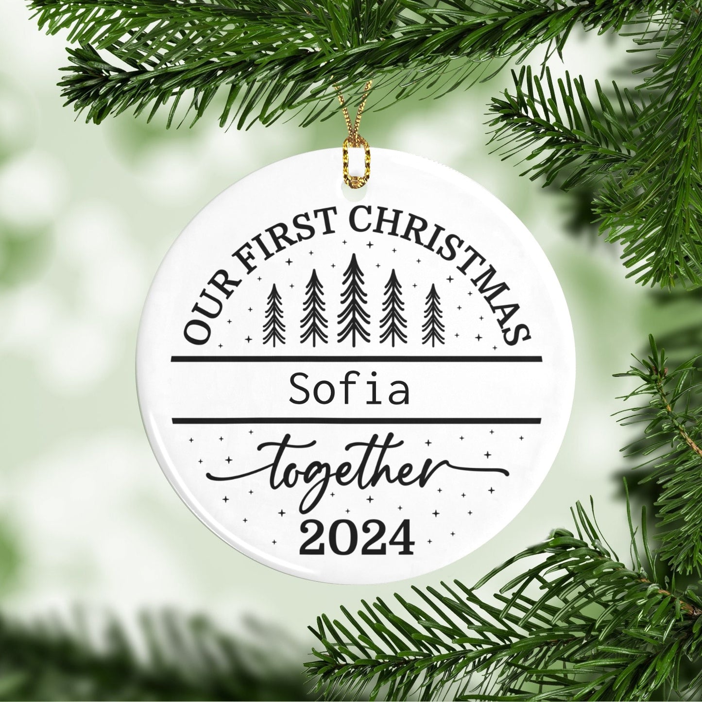 1st Christmas Christmas Ornaments Custom Name Santa Gift