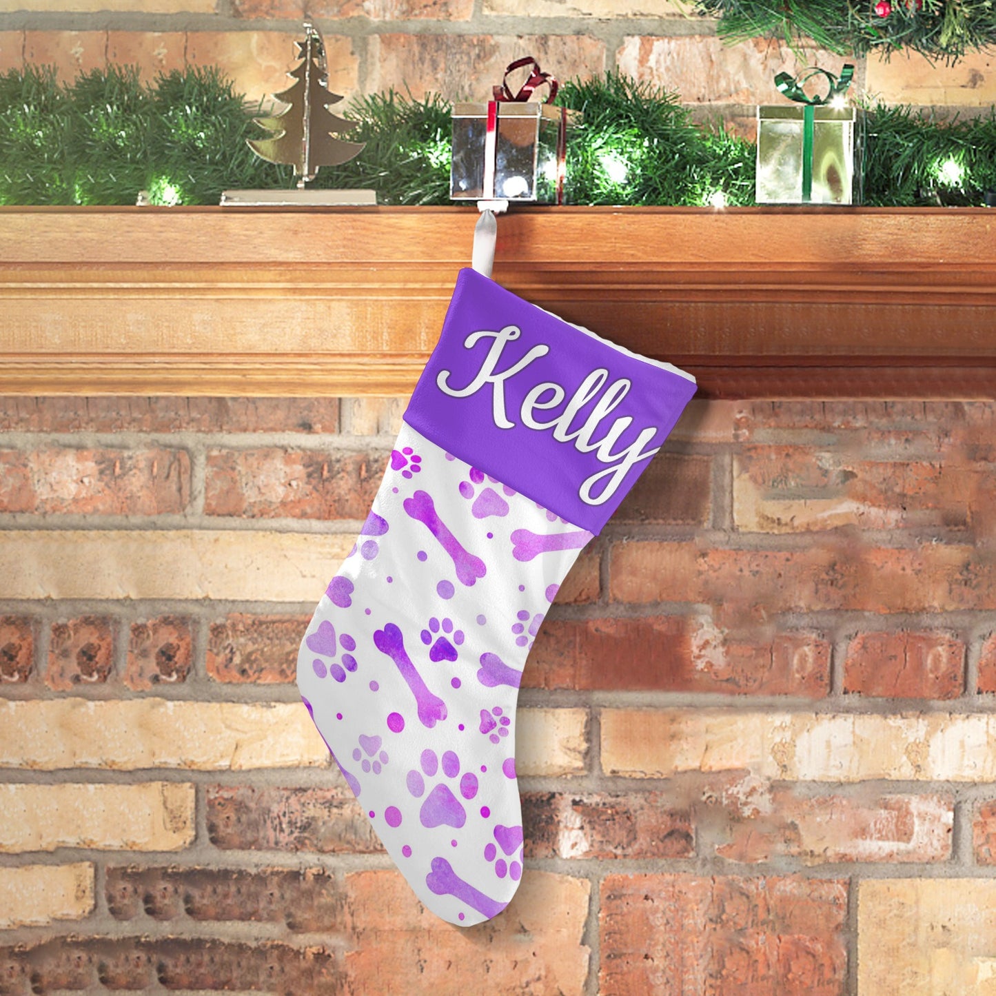 Bone Christmas Stocking Custom Name Santa Socks Gift