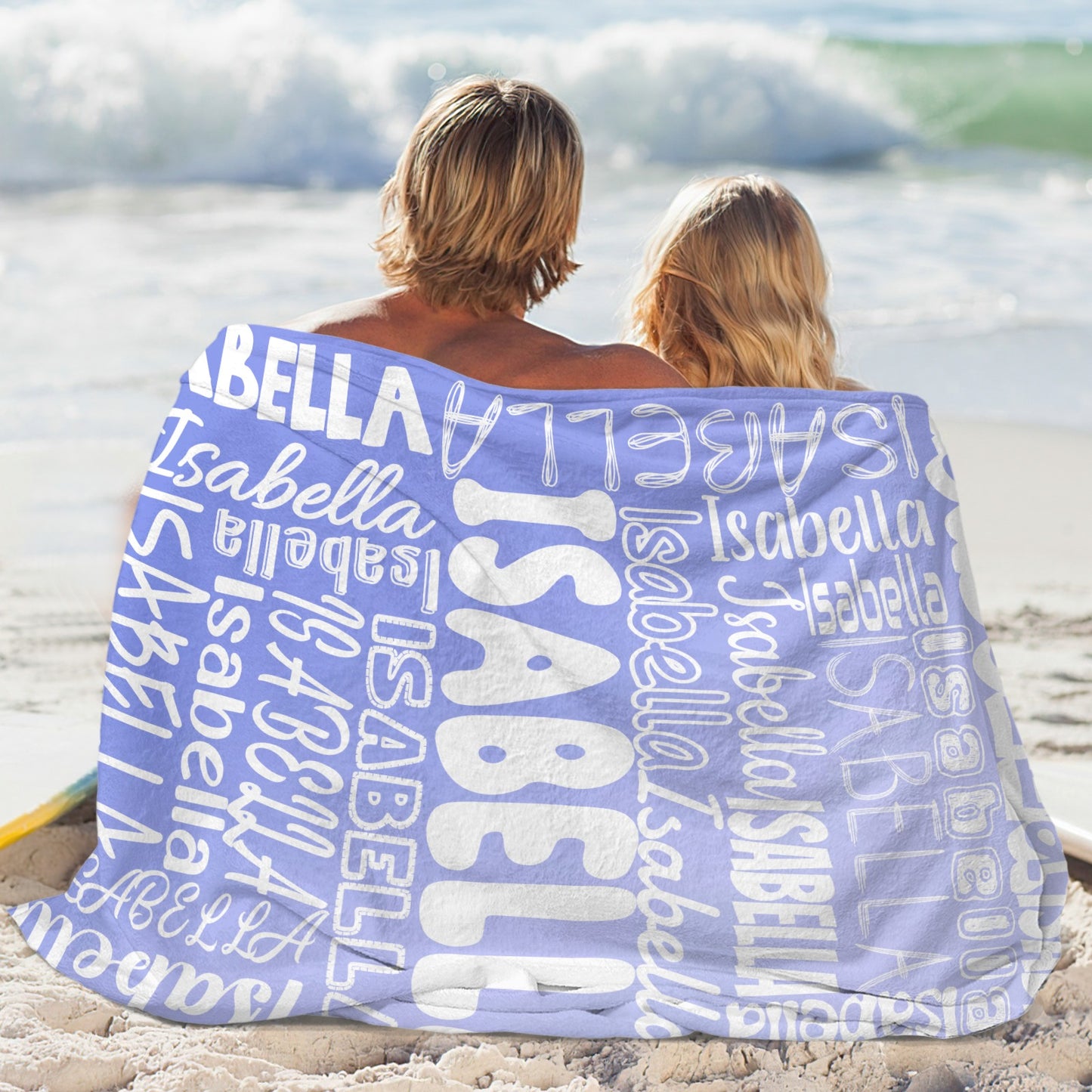 Gradient Purple Flannel Blanket Name Blanket Personalized Blanket for Adult Kids Flannel Customize Throw Blanket Custom