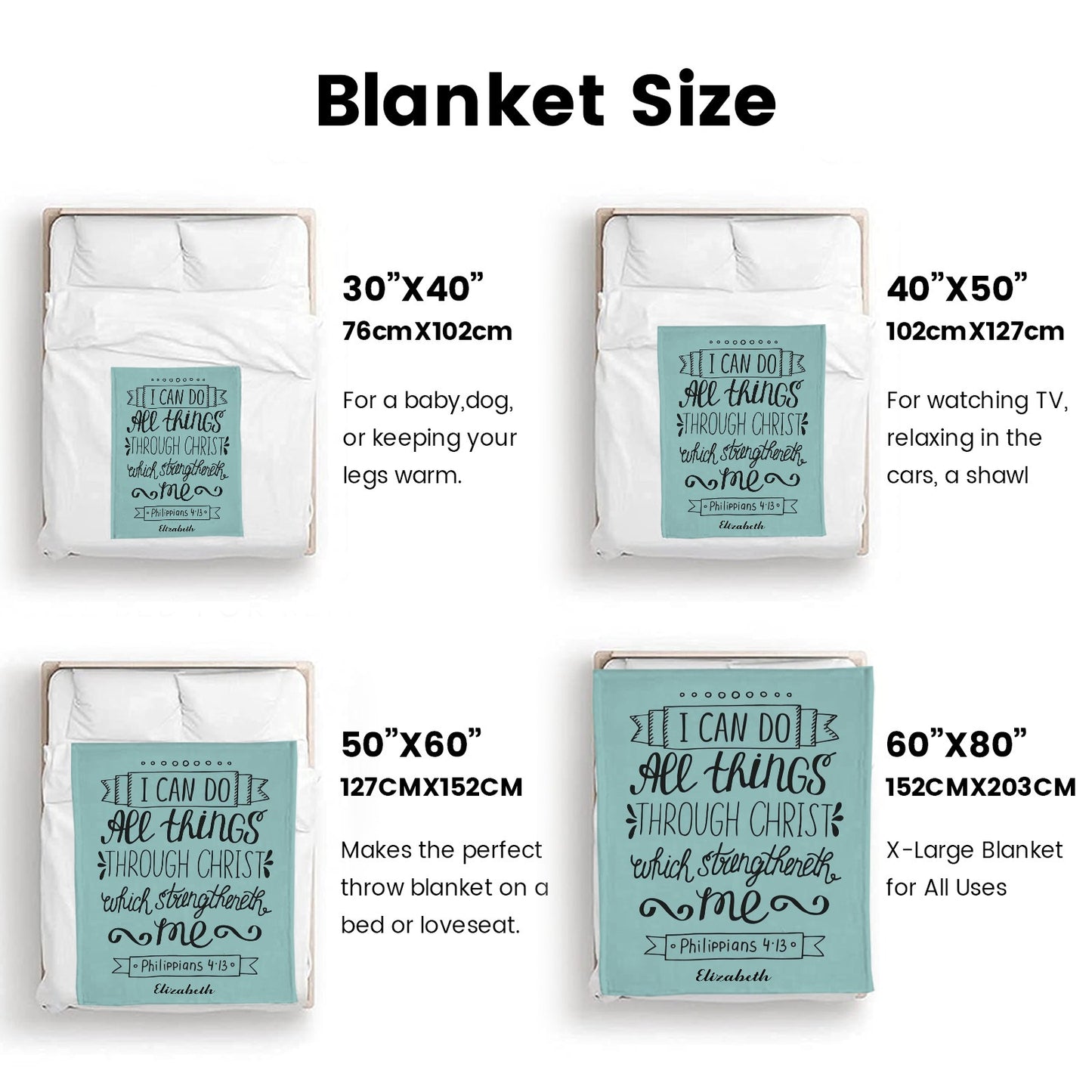 I Can Do Flannel Blanket Custom Name Blanket Gift for Men Women