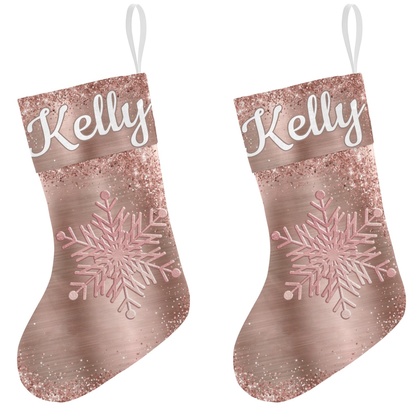 Snow Christmas Stocking Custom Name Santa Socks Gift