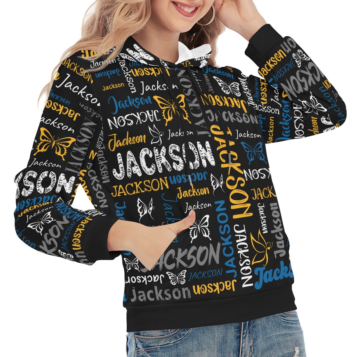 Black Unisex Heavy Blend Hoodie Custom Hoodie Design Your Own Personalized Hoodies for Women