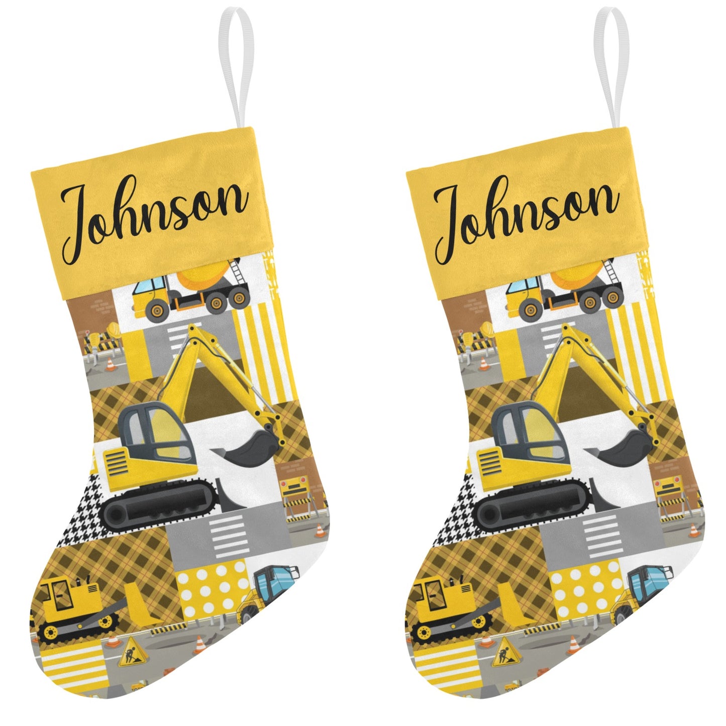 Truck Tractor Christmas Stocking Custom Name Christmas Socks Gift