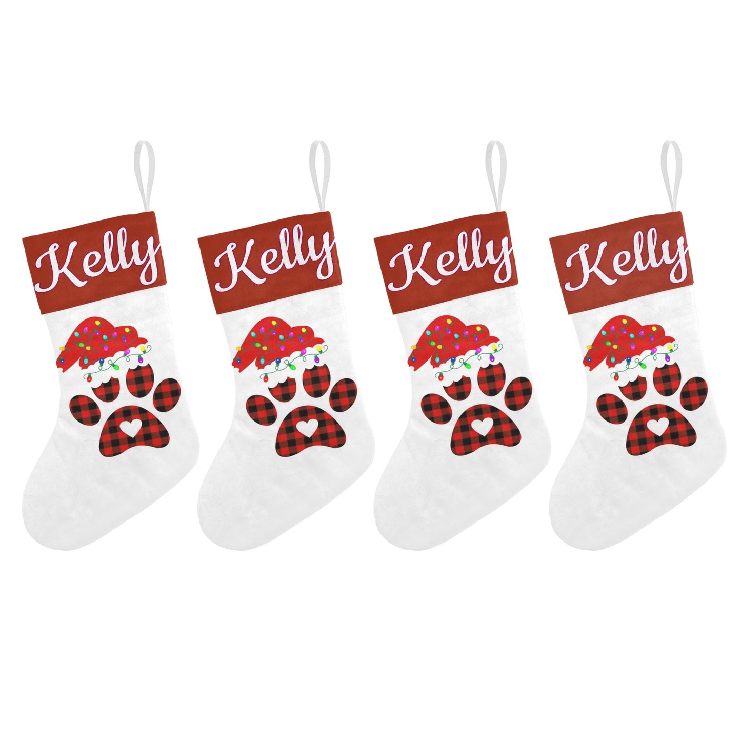 Santa's Hat Christmas Stocking Custom Name Santa Socks Gift