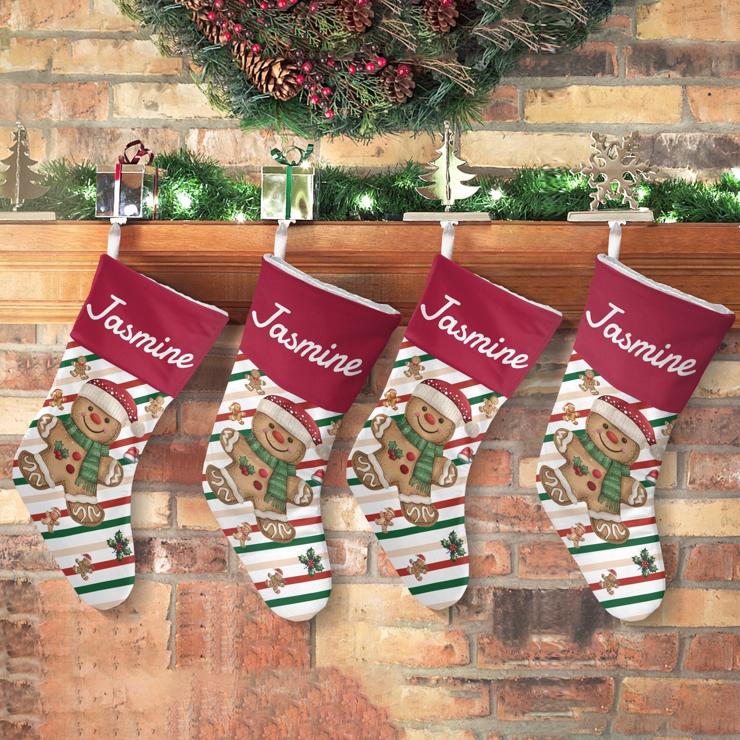 Bear Christmas Stocking Custom Name Santa Socks Gift