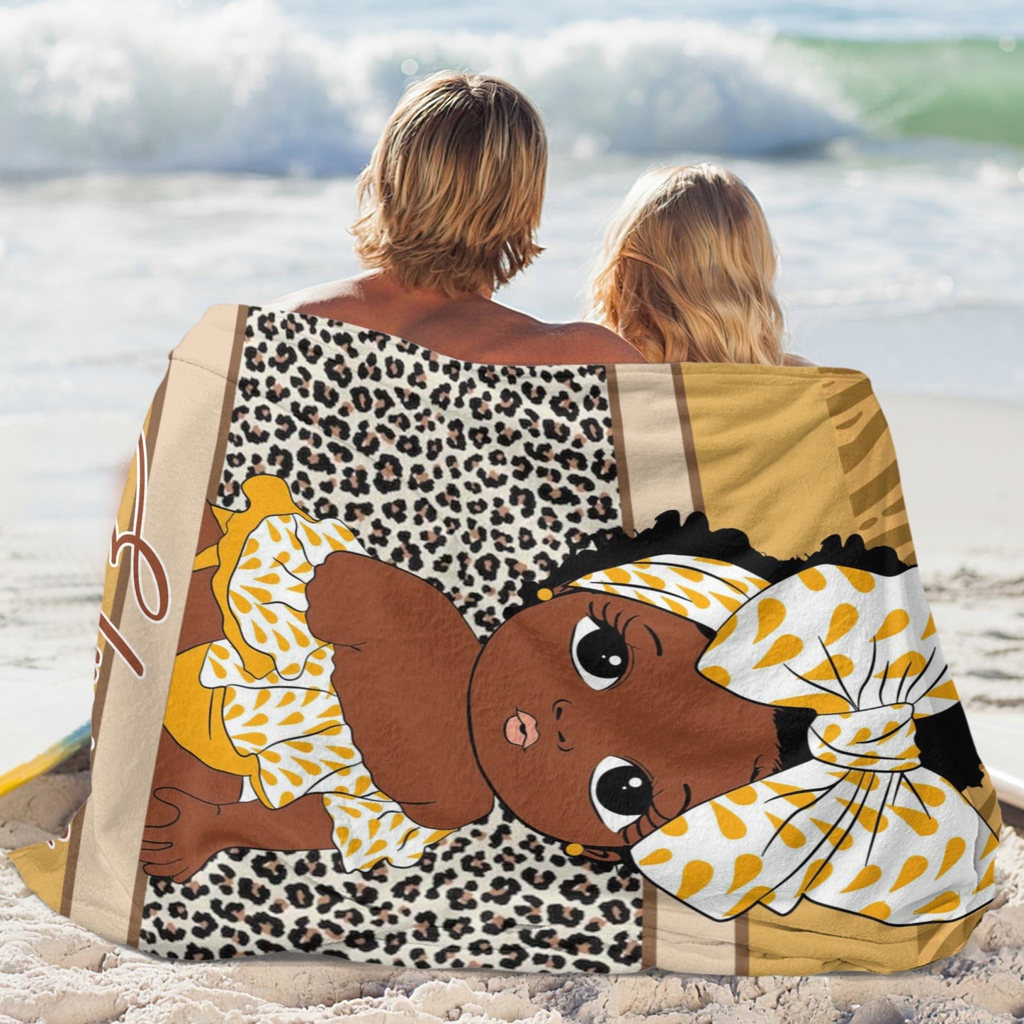 Africa Girl Flannel Blanket Custom Name Blanket Gift for Men Women