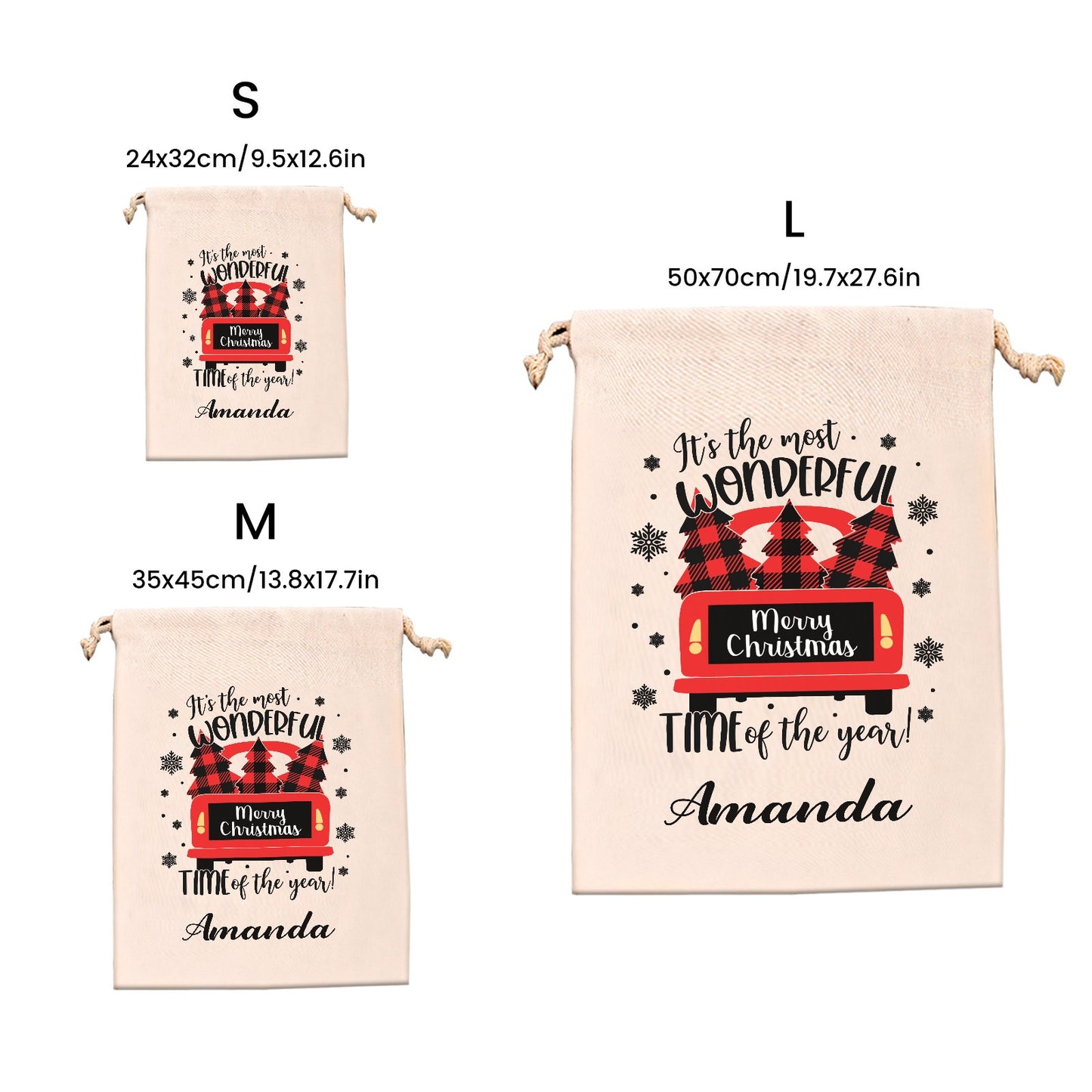 Christmas Tree Car Christmas Gift Bag Custom Santa Gift Bags your Name