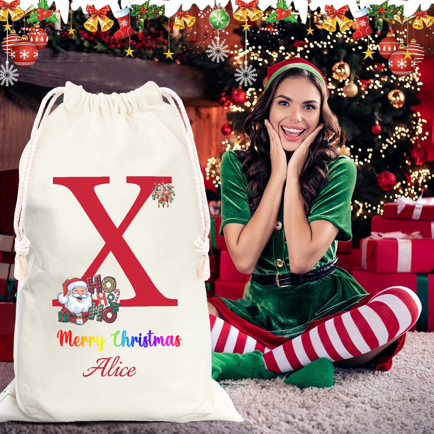 Christmas objects X Christmas Gift Bag 2024 Christmas Best Gift for Children