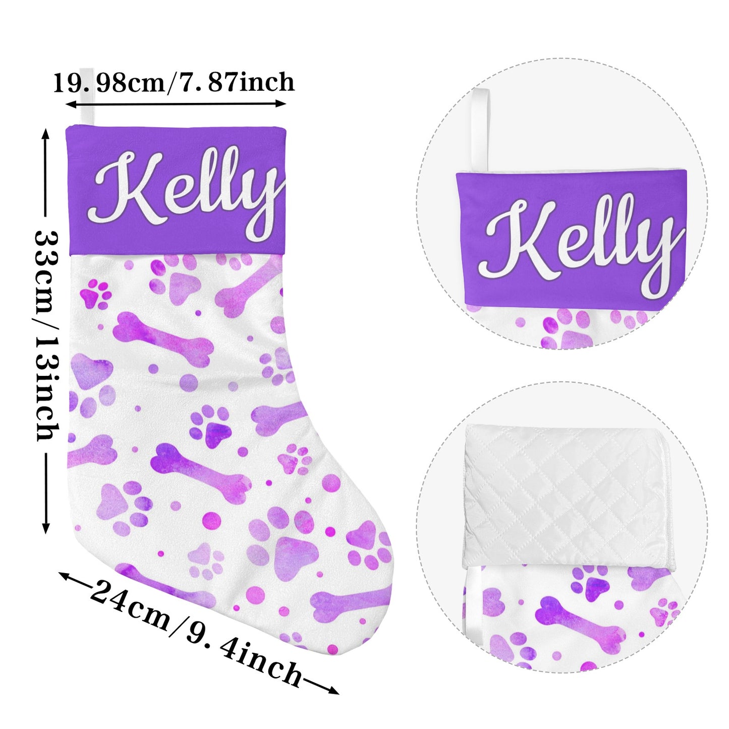 Bone Christmas Stocking Custom Name Santa Socks Gift