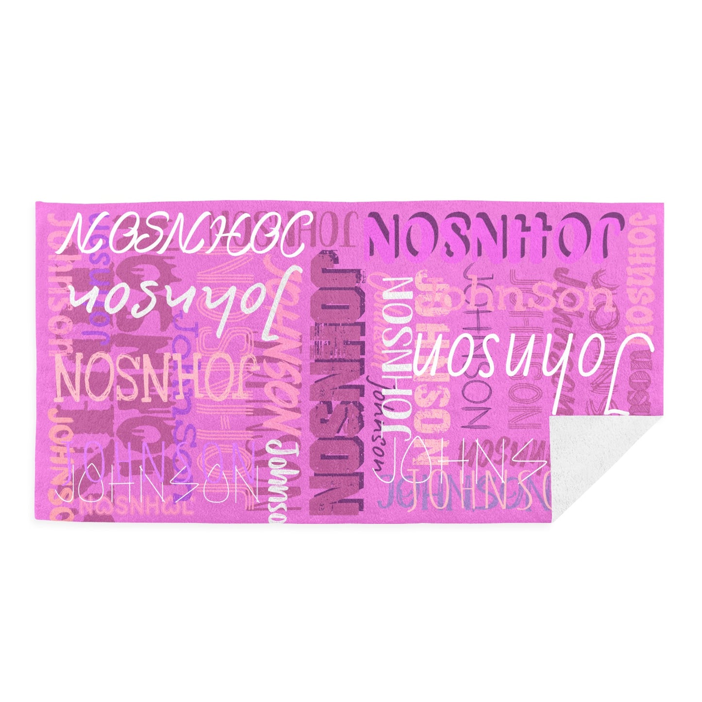 Light Purple Beach Towel Custom Cotton/Poly Blend Pool Towel - Blue - Personalize with Your Name - Standard Size