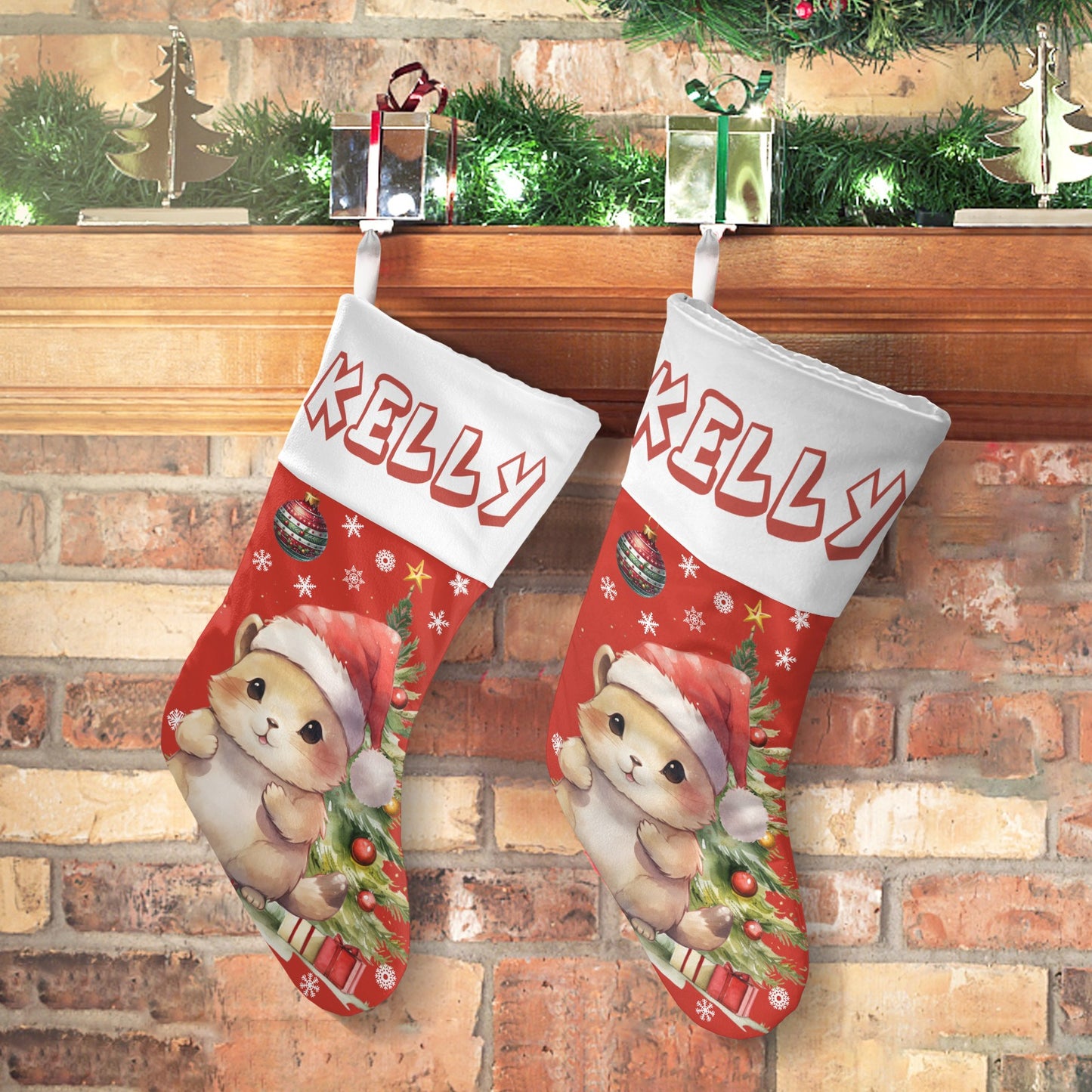Christmas Small Hamster Christmas Stocking Custom Name Santa Socks Gift