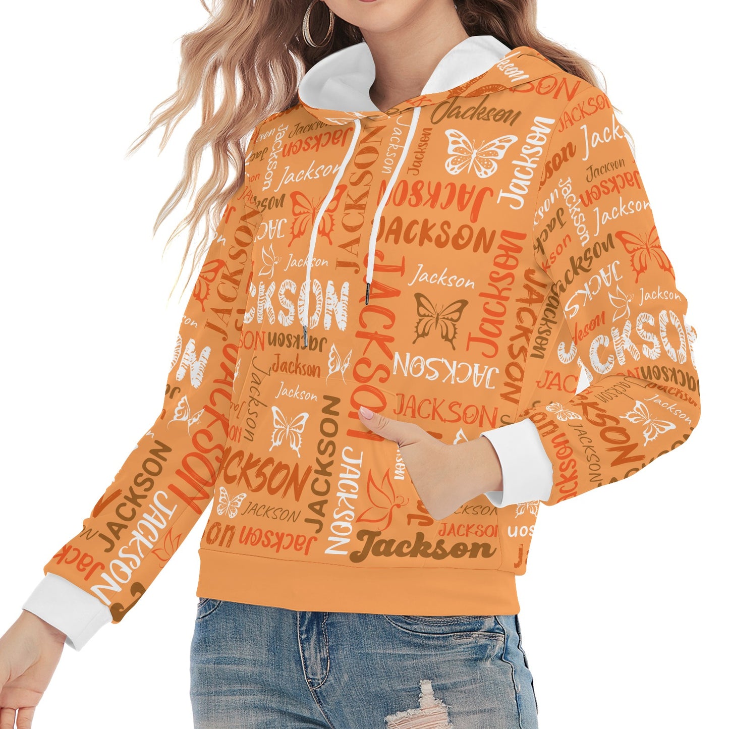 Orange Unisex Heavy Blend Hoodie Custom Hoodie Design Your Own Personalized Hoodies for Women