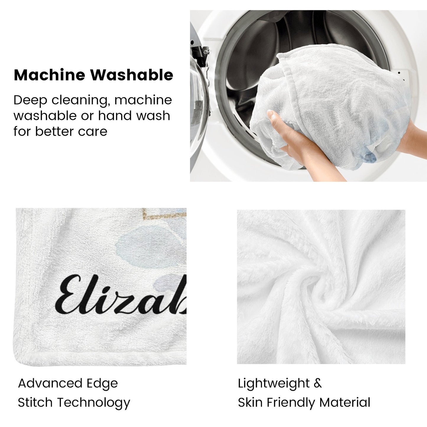 Happy Moments Flannel Blanket Custom Name Blanket Gift for Men Women