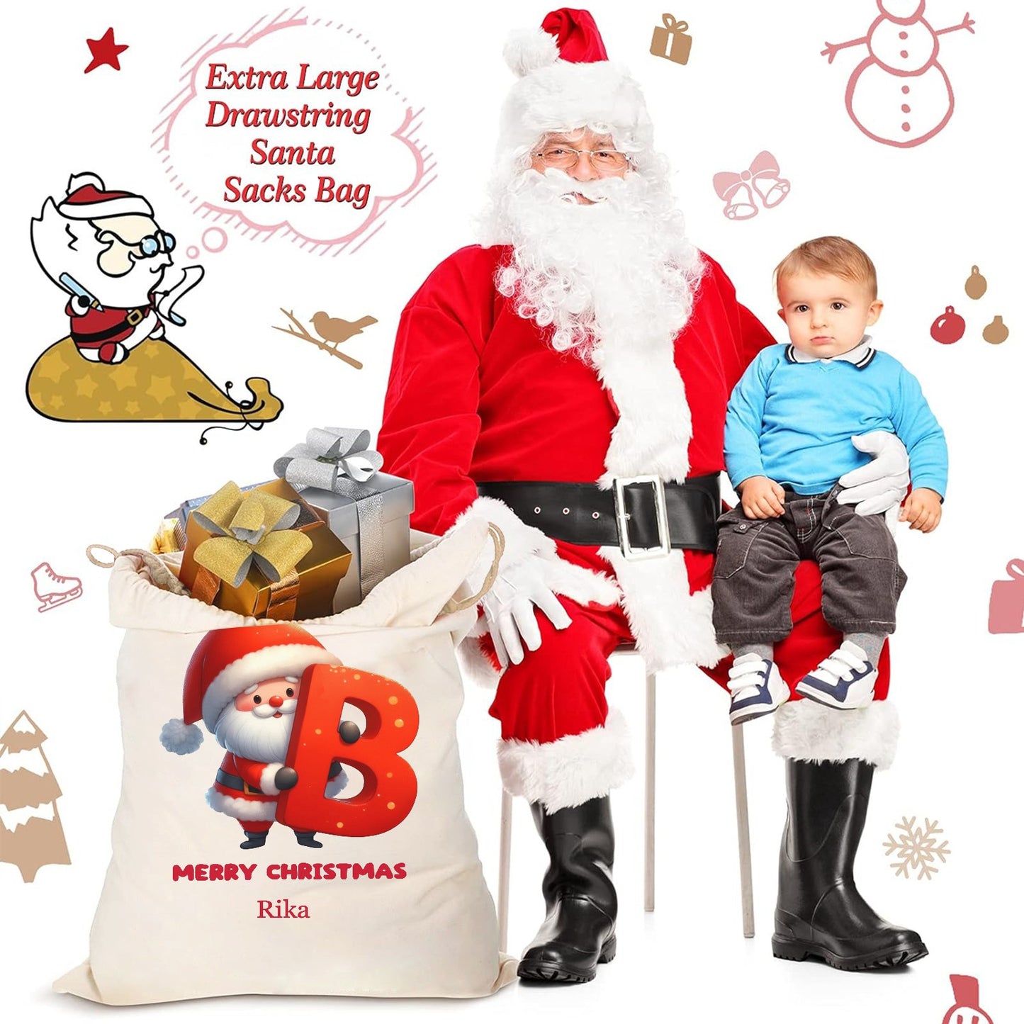 B Christmas Gift Bag 2024 Christmas Best Gift for Children