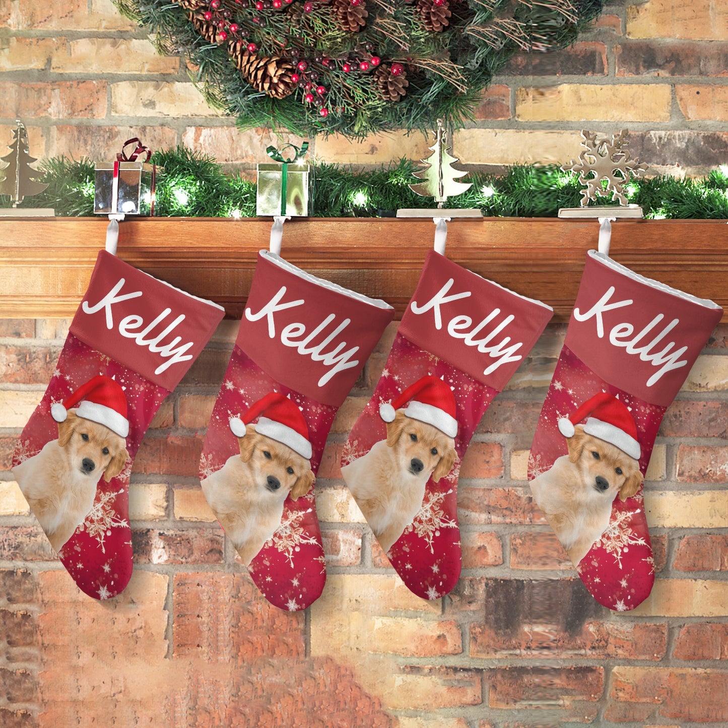 Gift Box Christmas Stocking Custom Name Santa Socks Gift