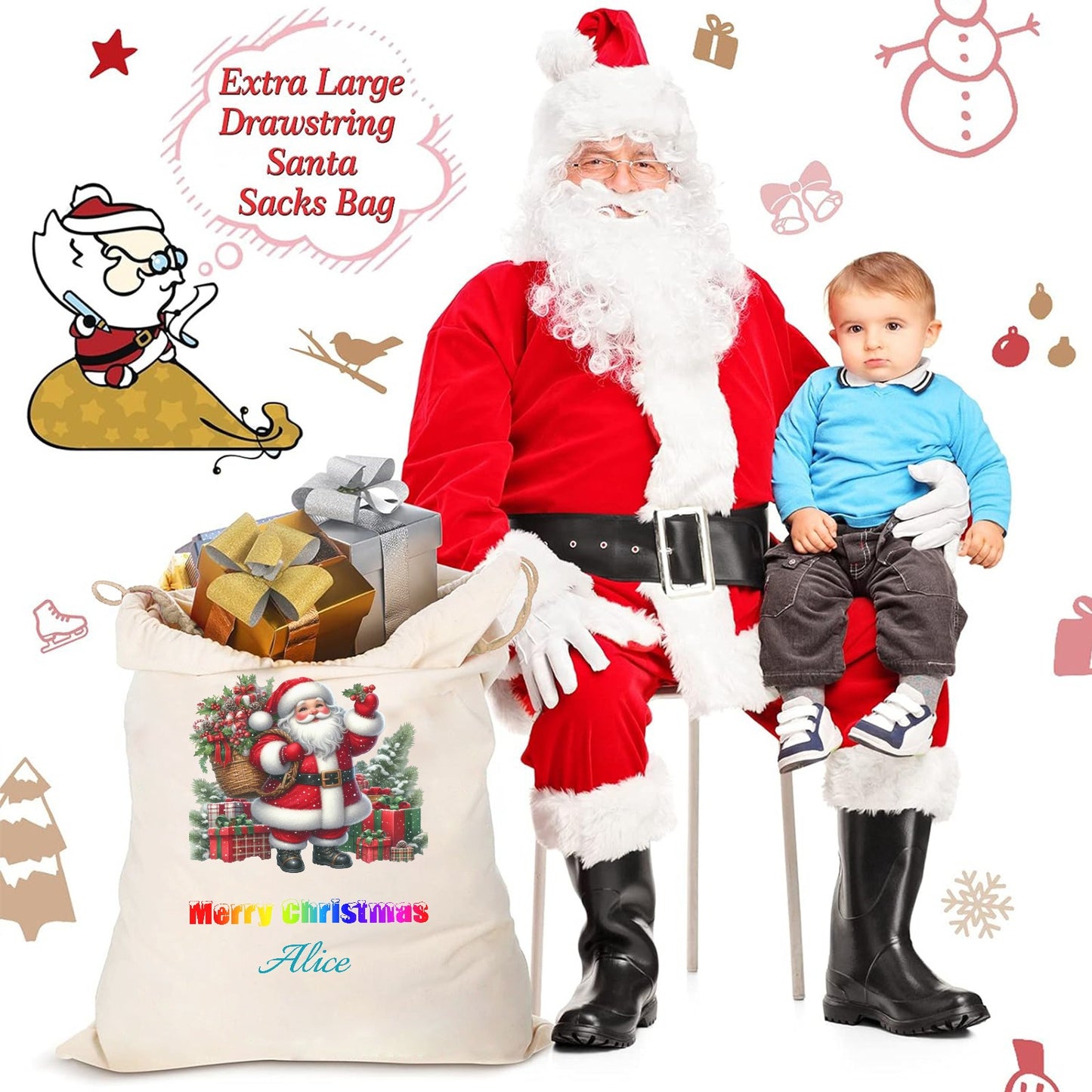 PNG- (2) Christmas Gift Bag 2024 Christmas Best Gift for Children