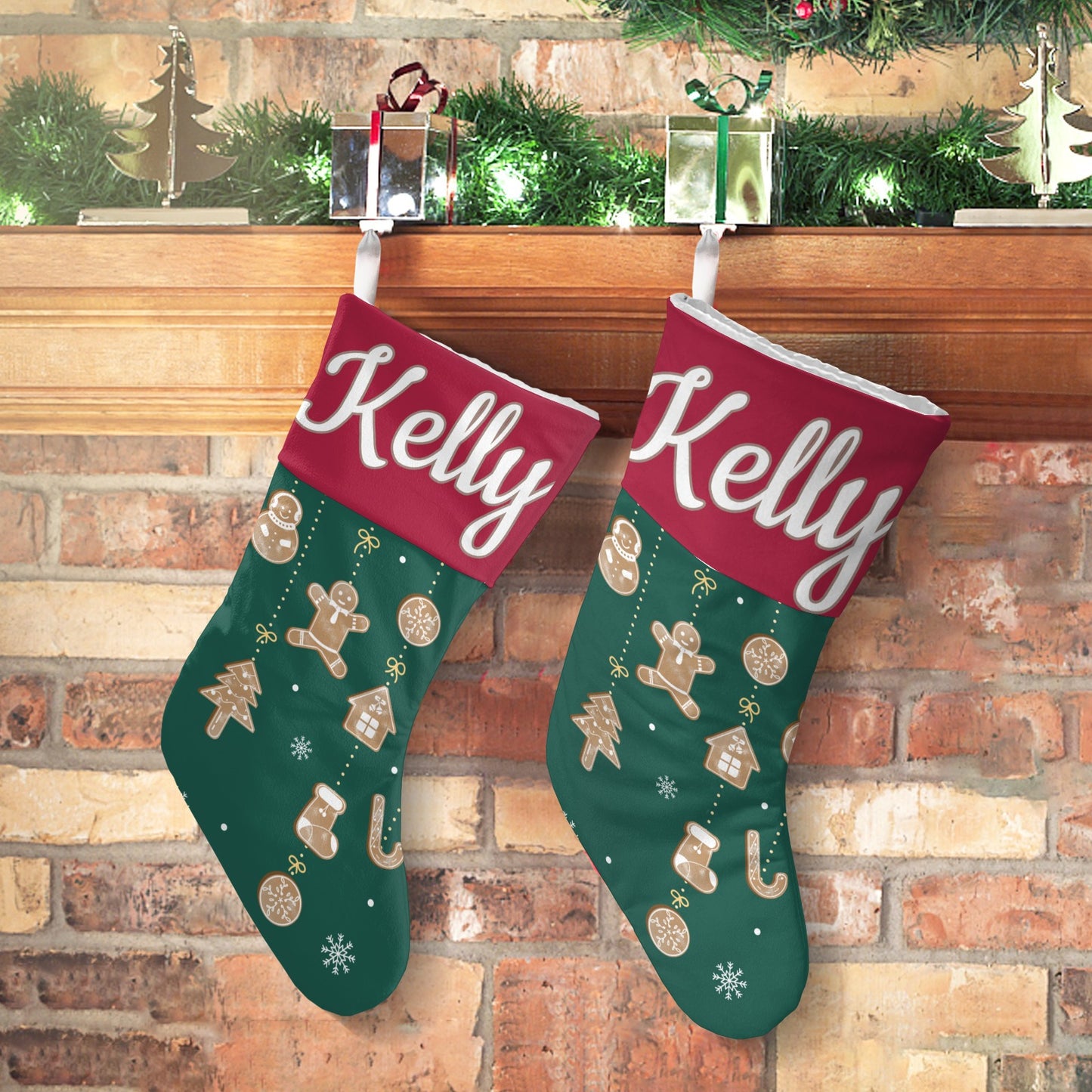 Bow Christmas Stocking Custom Name Santa Socks Gift