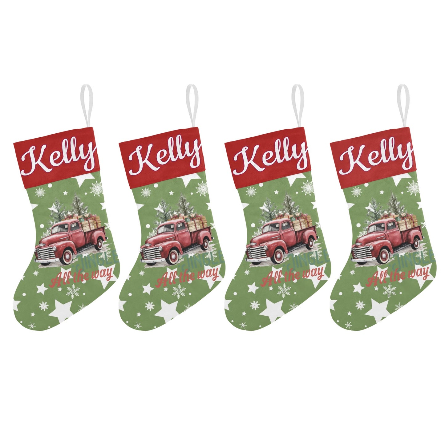 Car snowflakes Christmas Stocking Custom Name Santa Socks Gift