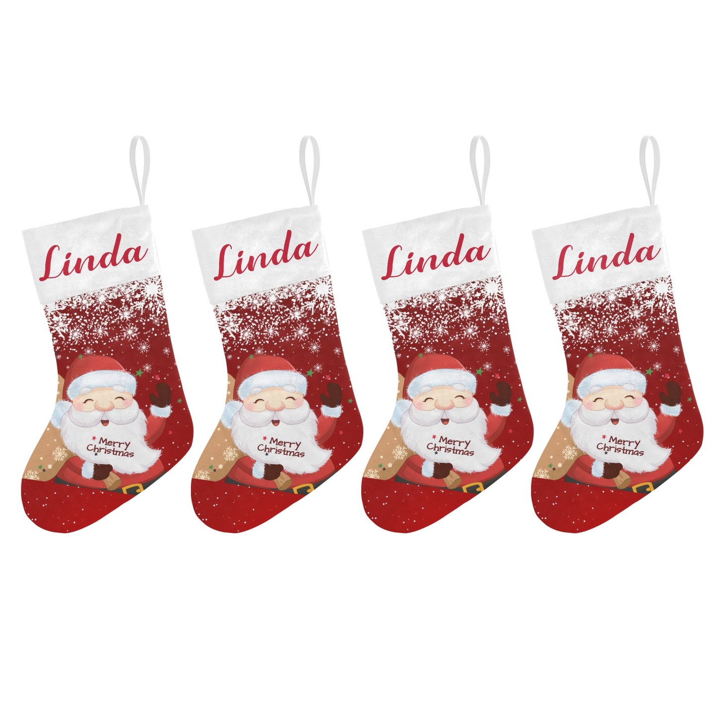 Santa Claus Christmas Stocking Custom Name Christmas Socks Gift