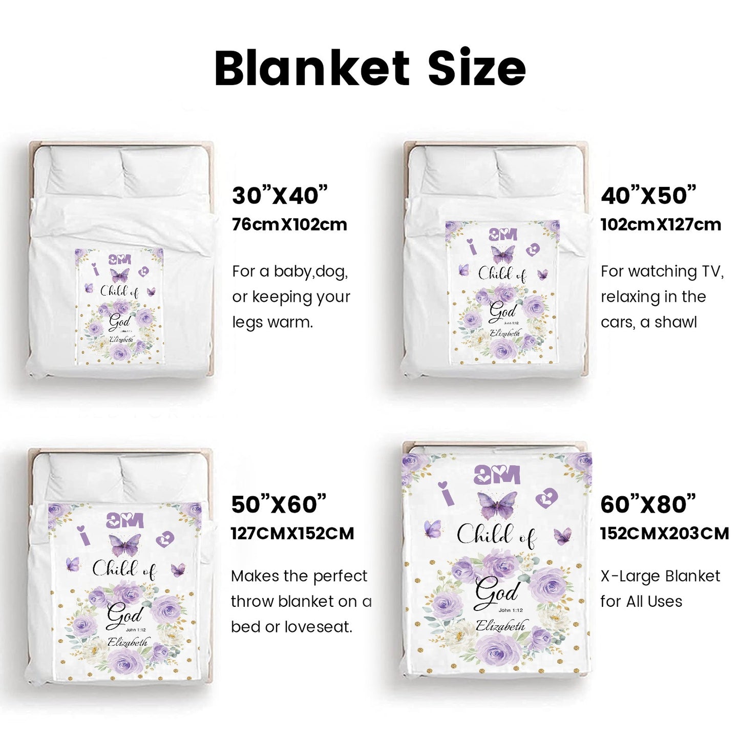 I Am A Child of God Flannel Blanket Custom Name Blanket Gift for Men Women