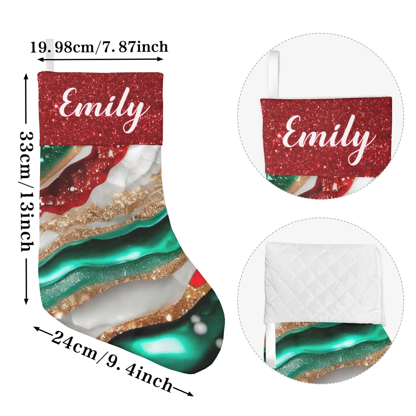 Colorful Christmas Stocking Custom Name Christmas Socks Gift