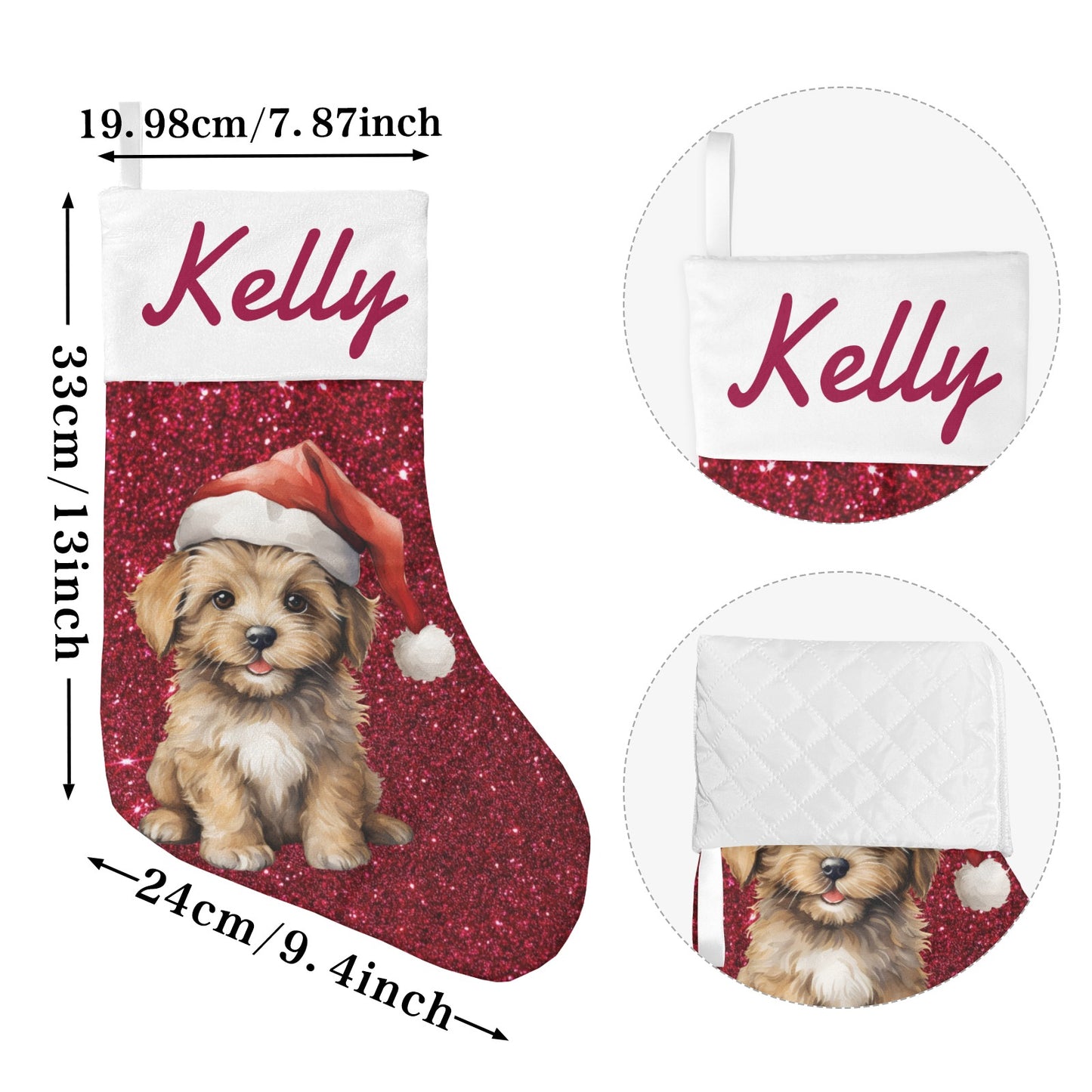 Dogs Christmas Stocking Custom Name Santa Socks Gift