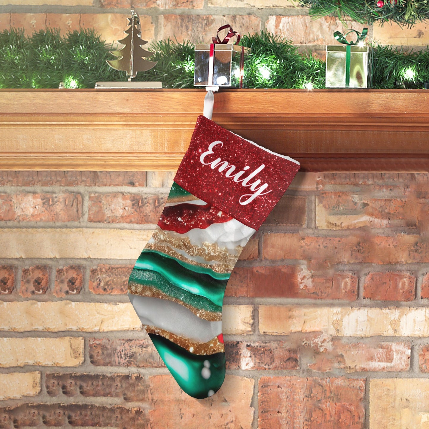 Colorful Christmas Stocking Custom Name Christmas Socks Gift