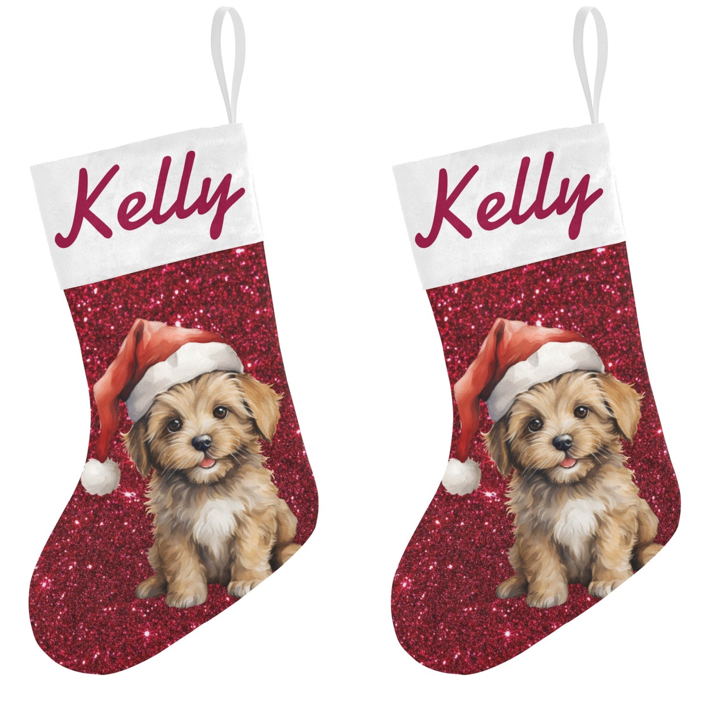 Dogs Christmas Stocking Custom Name Santa Socks Gift