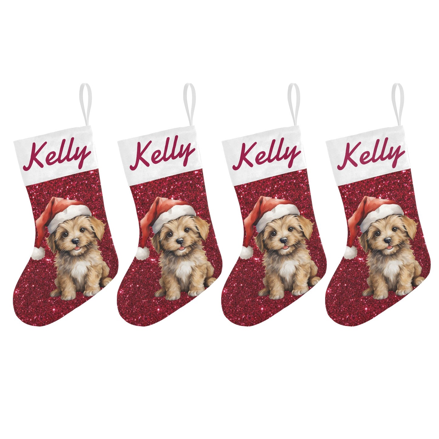 Dogs Christmas Stocking Custom Name Santa Socks Gift