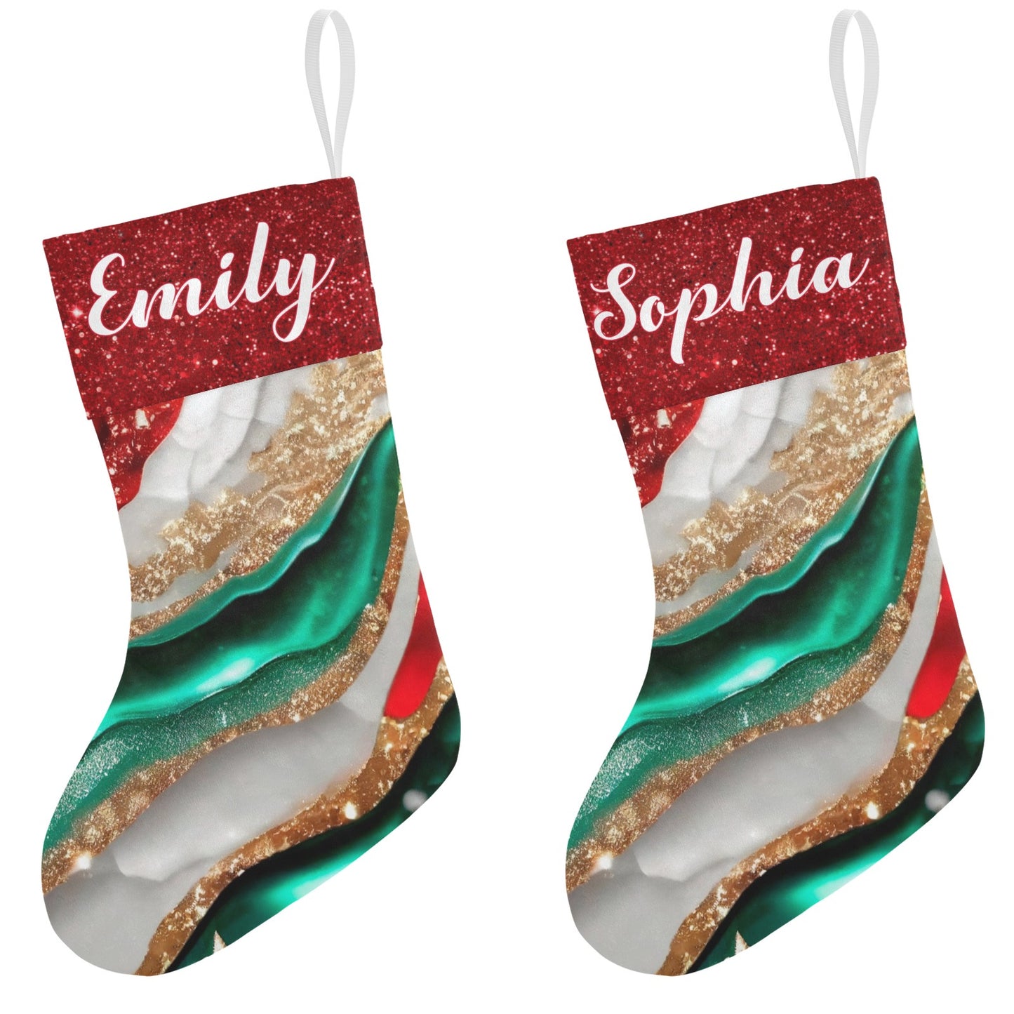 Colorful Christmas Stocking Custom Name Christmas Socks Gift