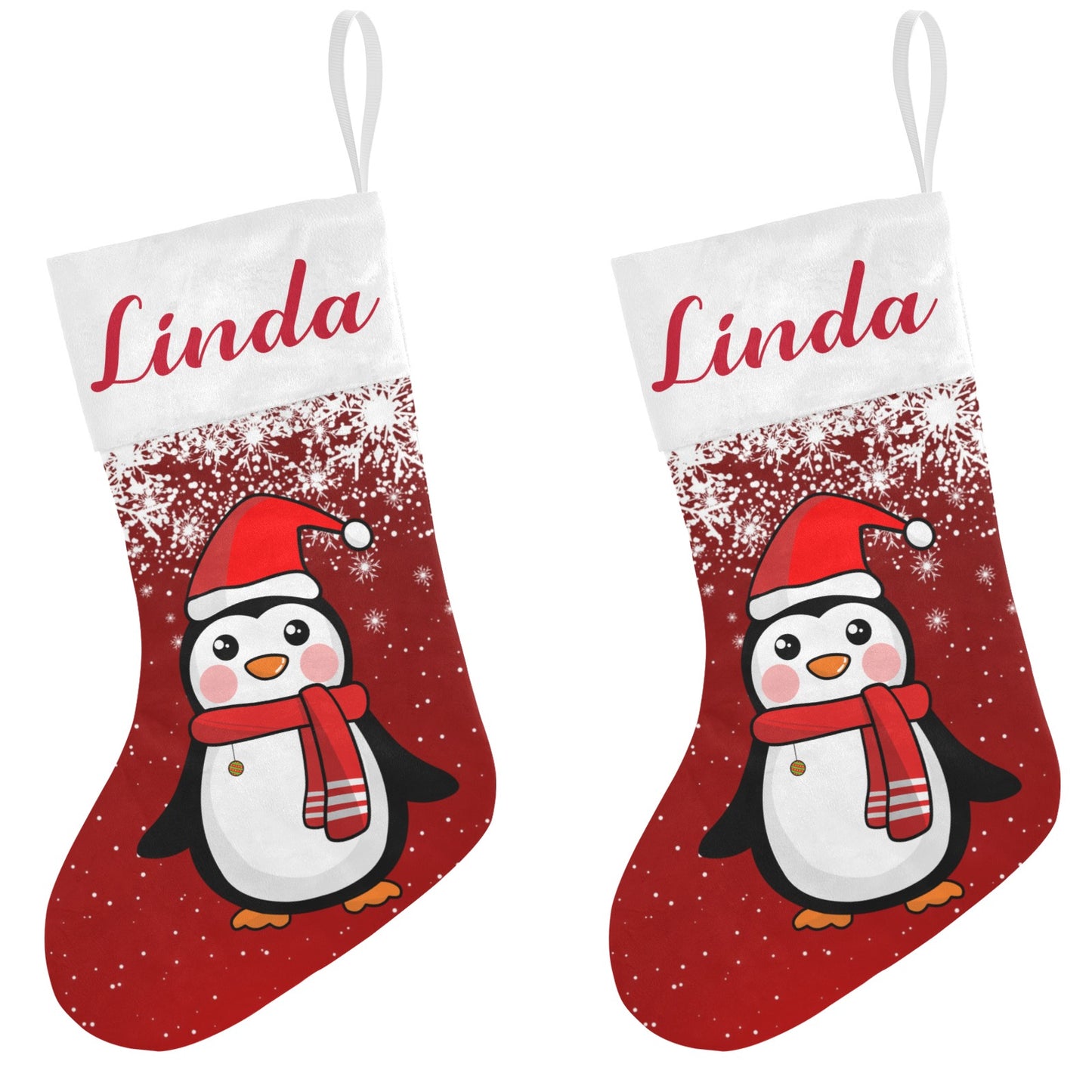 Christmas Penguin Christmas Stocking Custom Name Christmas Socks Gift