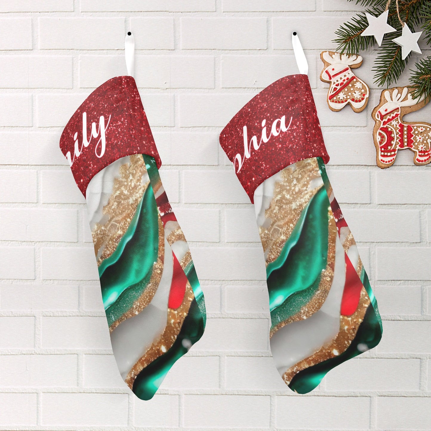 Colorful Christmas Stocking Custom Name Christmas Socks Gift