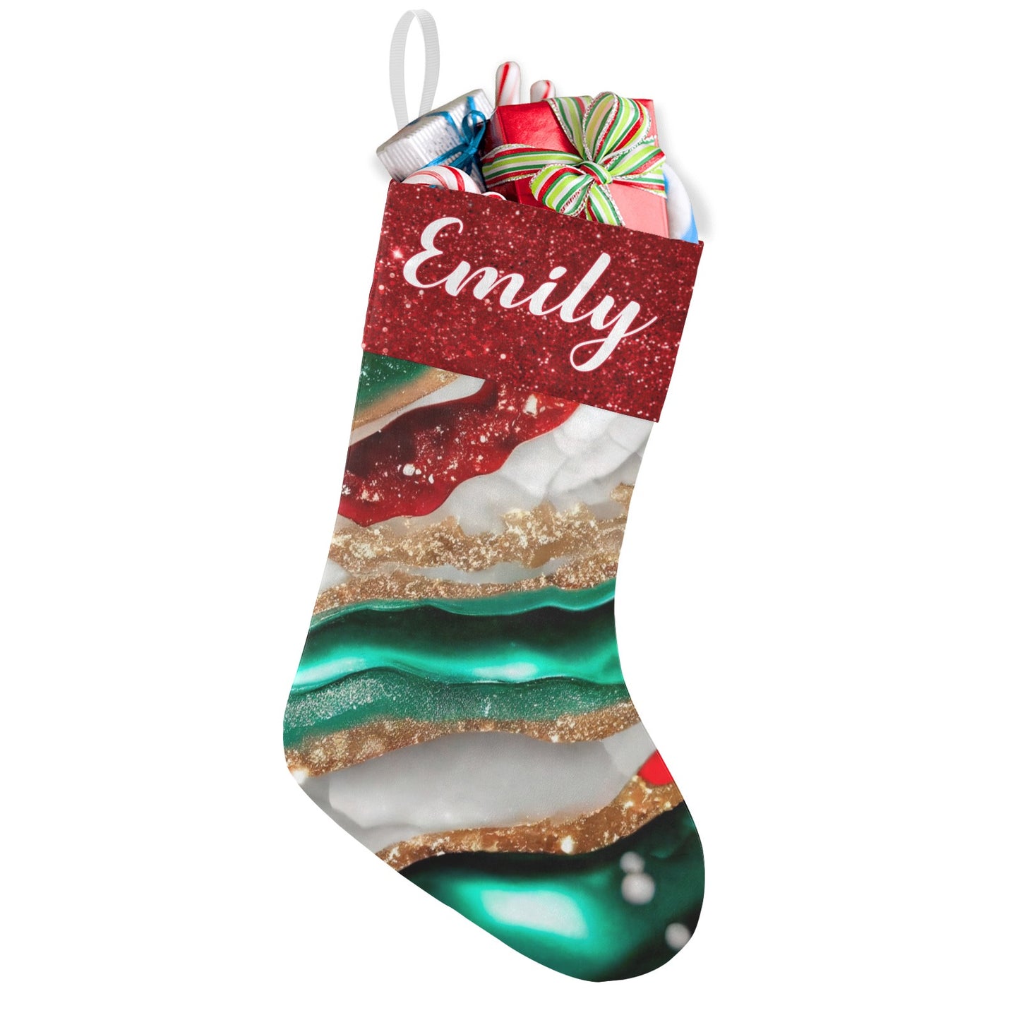 Colorful Christmas Stocking Custom Name Christmas Socks Gift